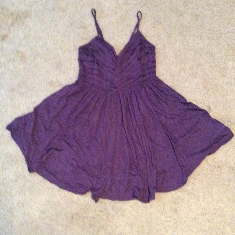 Purple casual mini dress